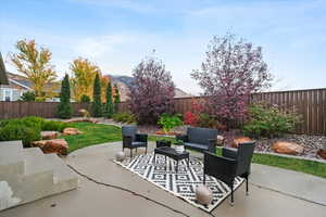 View of patio featuring an outdoor living space