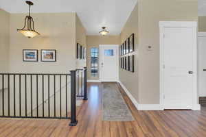 Foyer featuring dark wood-type flooring