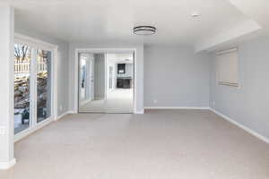 View of carpeted spare room