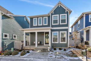 View of front of house featuring covered porch