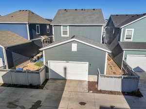 Exterior space with a garage