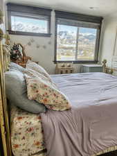 Bedroom with a mountain view