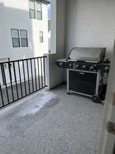 Balcony with a grill