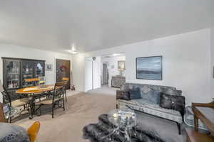 View of carpeted living room