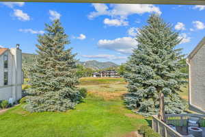 View of yard with a mountain view