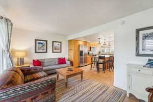 View of tiled living room