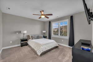 Bedroom with ceiling fan