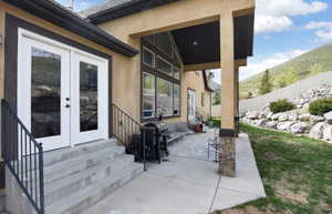 View of patio / terrace with french doors and grilling area