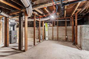 Basement with heating unit