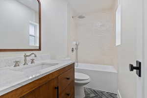 Bathroom with vanity and toilet