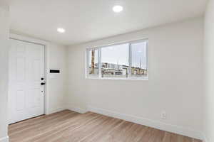 Interior space featuring light wood-type flooring