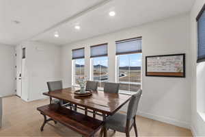 Dining room area with view out to open space