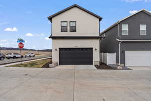 Alleyway view of 2 car garage