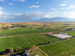 Aerial view featuring a mountain view and a rural view