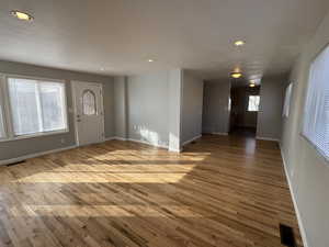 Entryway with wood-type flooring