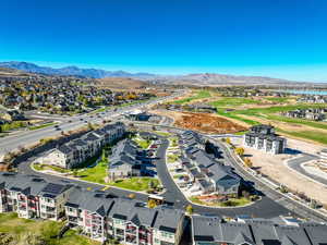 Aerial view featuring a mountain view