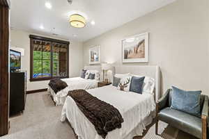 View of carpeted bedroom