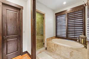 Bathroom with independent shower and bath