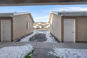 View of snow covered exterior