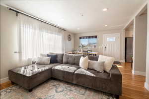 Living room featuring hardwood / wood-style floors