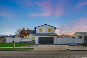 View of front facade with a garage