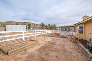 View of yard with a mountain view