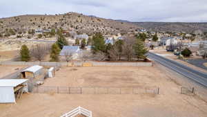 Drone / aerial view featuring a mountain view