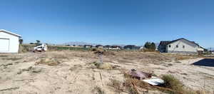 View of yard with a mountain view