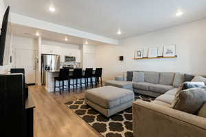 Living room featuring light hardwood / wood-style floors