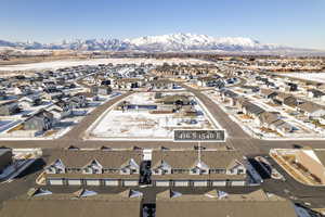 Bird's eye view featuring a mountain view