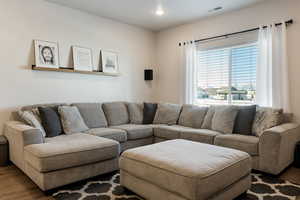 Living room featuring hardwood / wood-style floors