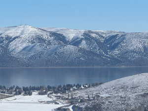 View of mountain feature with a water view