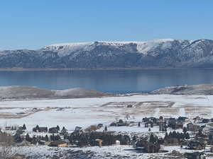 View of mountain feature with a water view