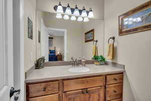 Bathroom featuring vanity