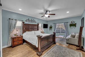 Bedroom with ceiling fan