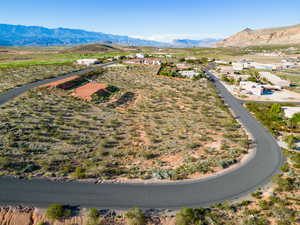 Aerial view featuring a mountain view