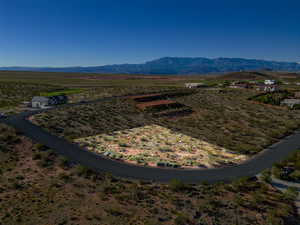 Aerial view with a mountain view and a rural view