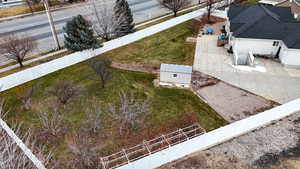 Aerial view of back of the house