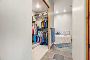 View of walk in closet