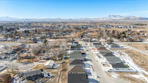 Aerial view featuring a mountain view