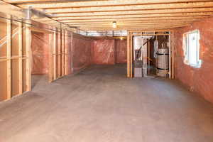 Basement with secured water heater