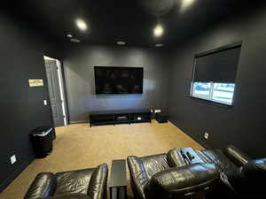 Home theater with carpet