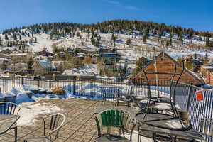 View of snow covered patio