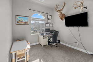 View of carpeted office space