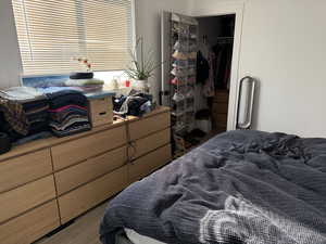 Bedroom featuring hardwood / wood-style flooring and a closet