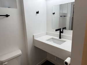 Bathroom with sink and toilet