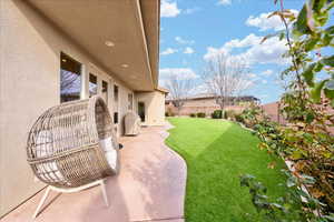 View of yard featuring a patio