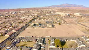 Aerial view featuring a mountain view