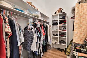 Spacious closet featuring wood-type flooring