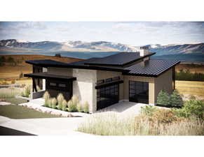 Exterior space with a mountain view